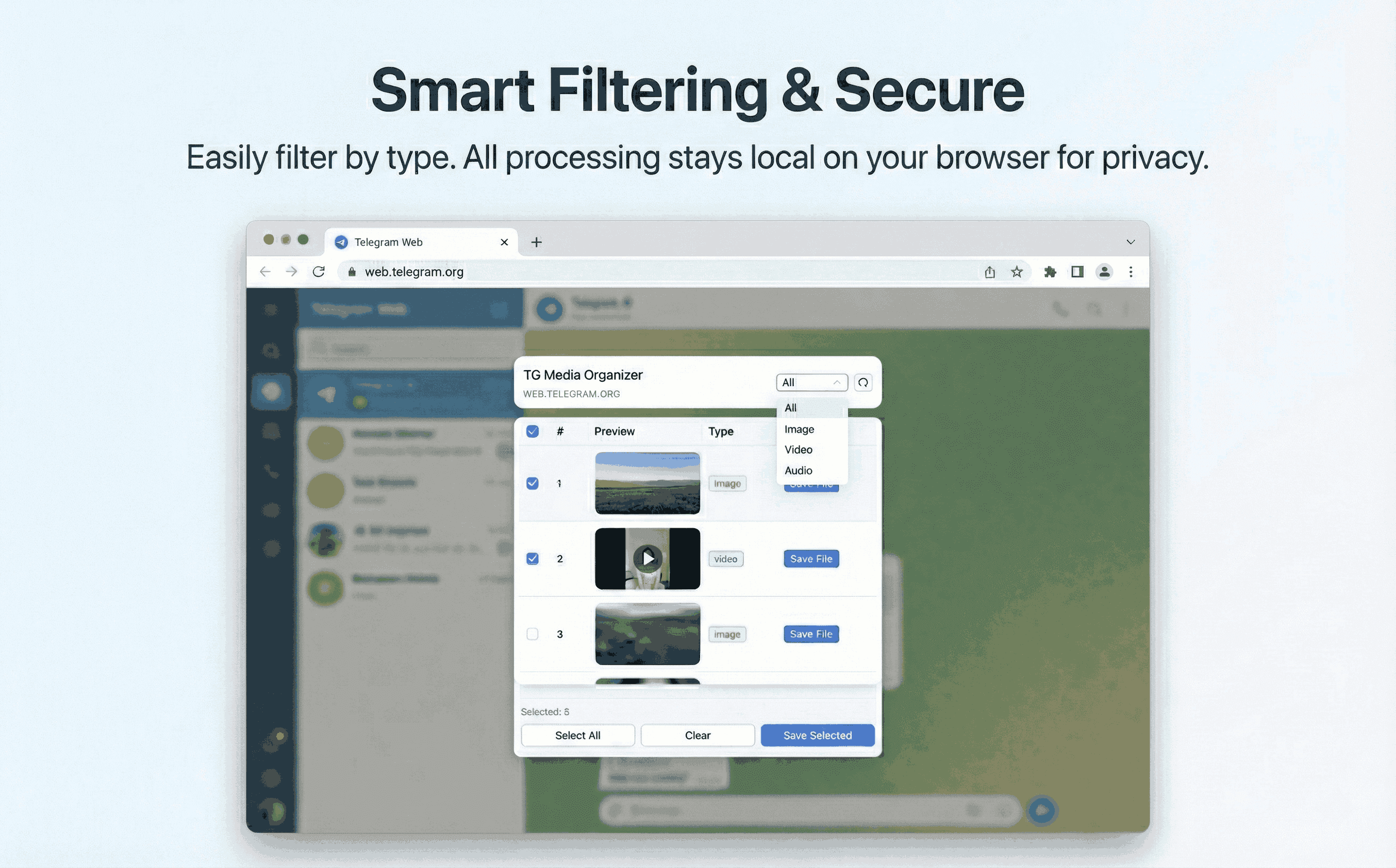 Safer Telegram downloader alternative interface